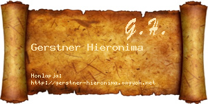 Gerstner Hieronima névjegykártya